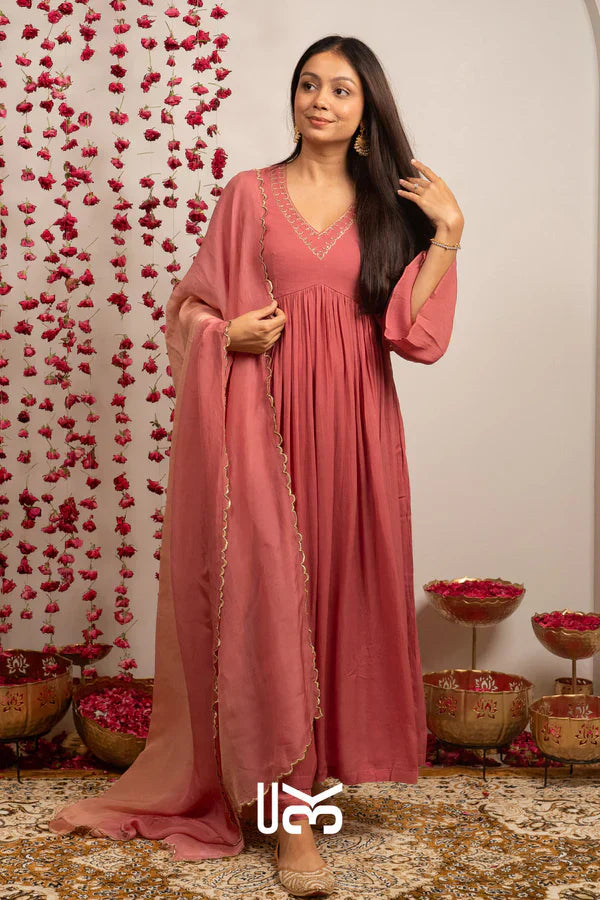 Gulabjal Kurta Set (Dress) in Pink