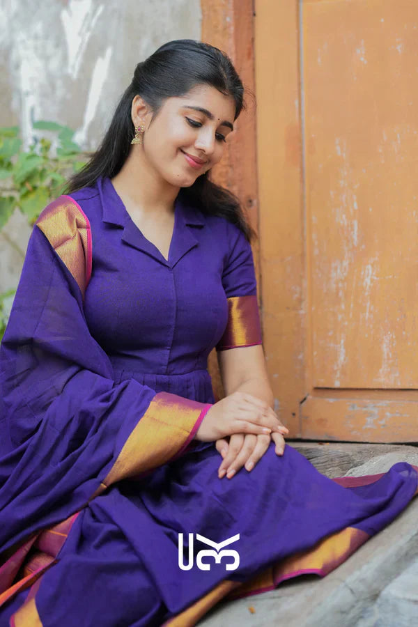 Handloom Suit Set in Purple