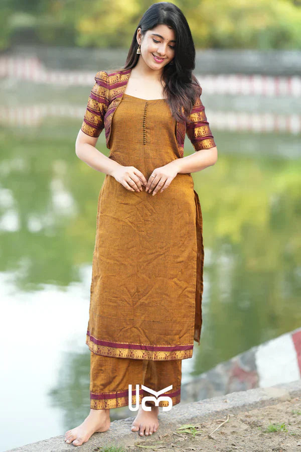 Kurta Set in Ochre Yellow