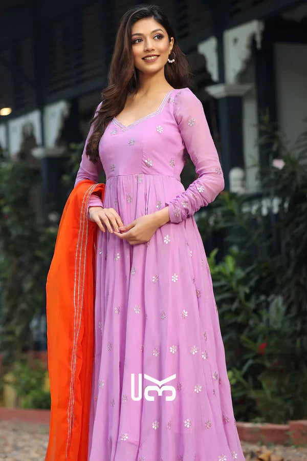 Anarkali Suit Set in Lilac