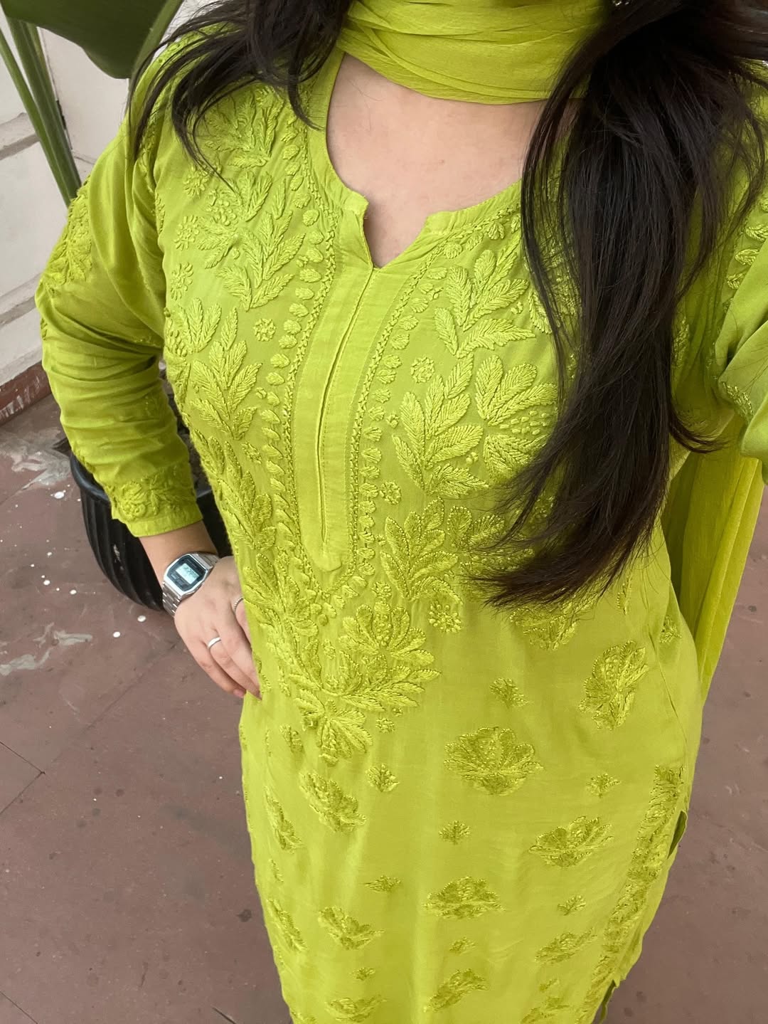 Viscose Georgette Straight Kurta Set With Work