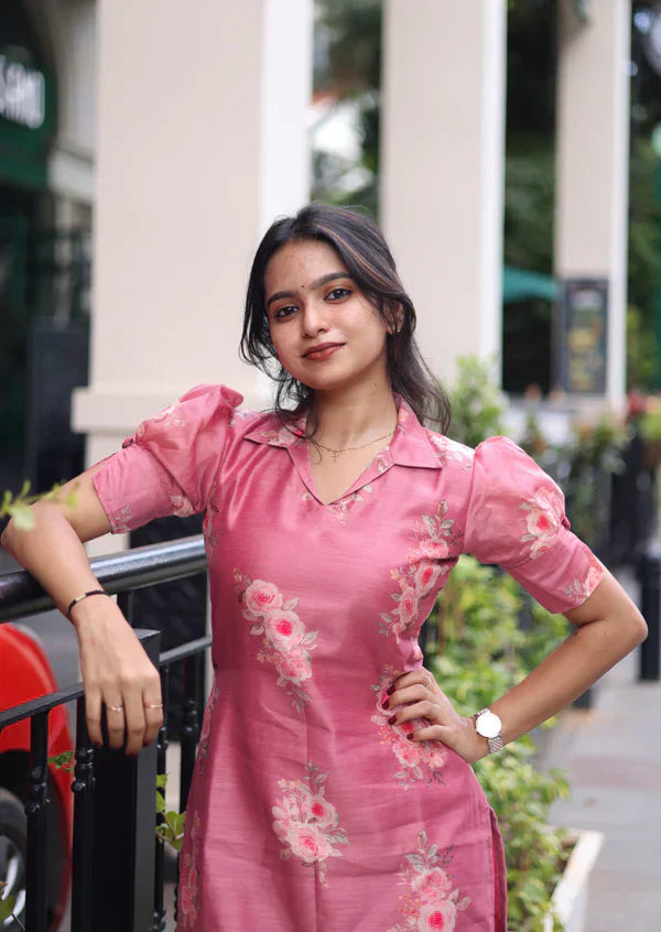 Pink Bloom Kurti