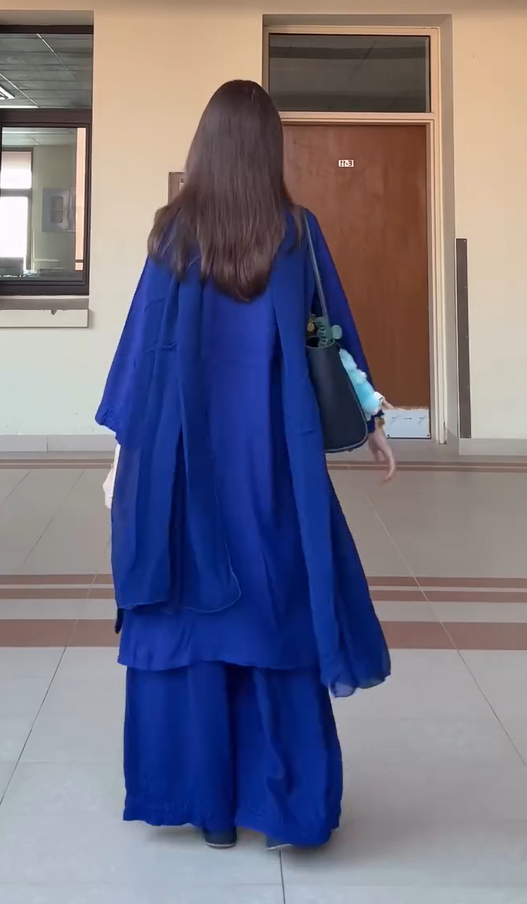 Chanderi Chikankari with Mukaish Solid Women's 3 PC Long Kurta Set- Purple