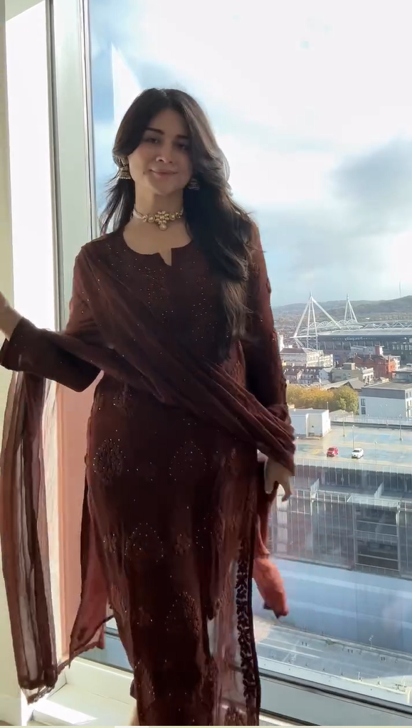 DESIGNER WEAR EXCLUSIVE GEORGETTE WITH EMBROIDERY SUIT WITH DUPATTA