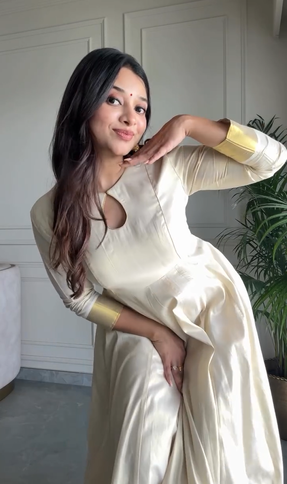 Women's Ethnic Pleated A-Line Kurta Set