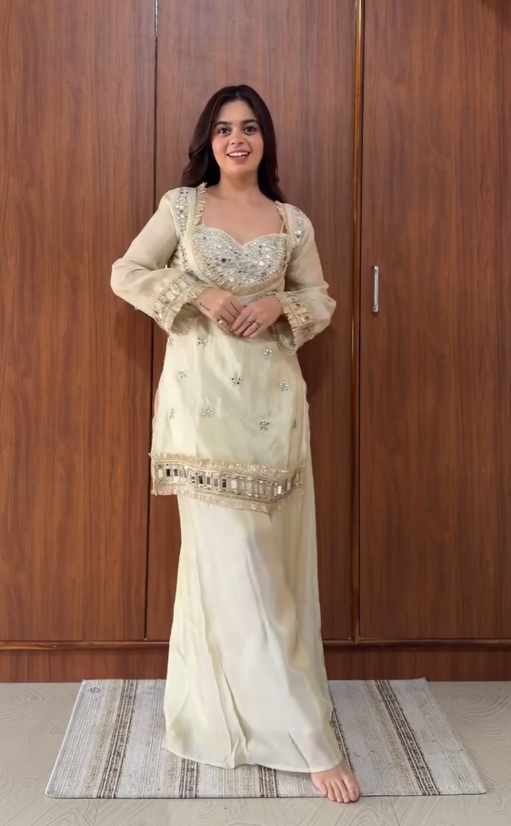 Premium Ivory Tissue Bustier Set