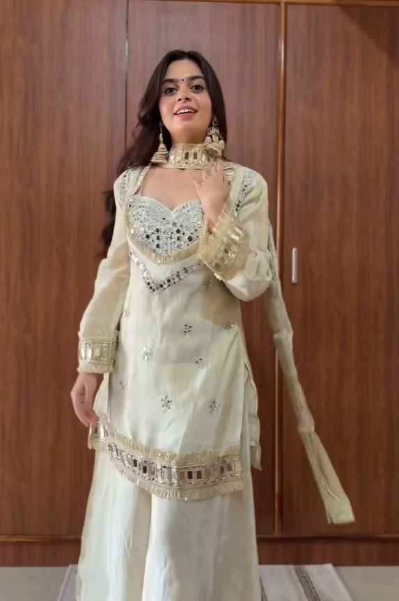 Premium Ivory Tissue Bustier Set